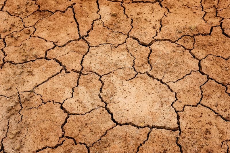 Terra seca por estresse hídrico