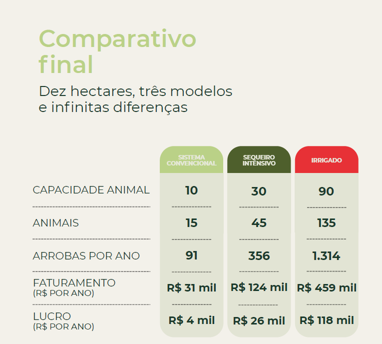 Irrigação na pastagem pode render até 28 vezes mais lucro por hectare, aponta estudo 1 RESULTADOS